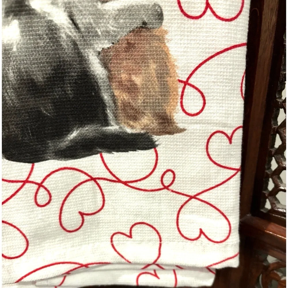 CATS KITTIES HEARTS KITCHEN DISH TOWELS SET OF 3 NOVELTY SUPER DRYING KITSCH